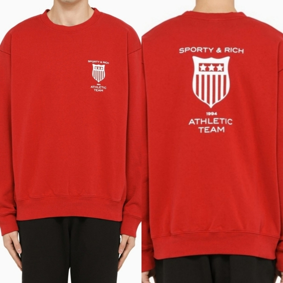 Sporty & Rich Other - Sporty & Rich - Crewneck Red Logo Sweatshirt